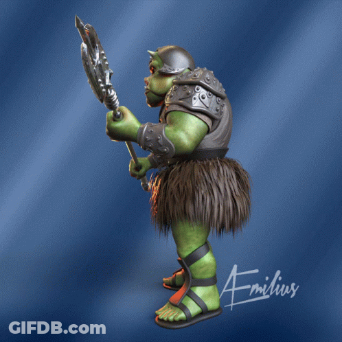 Orc Drawing With Name Emilius GIF
