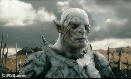 Orc In Armor With Spears In Background GIF