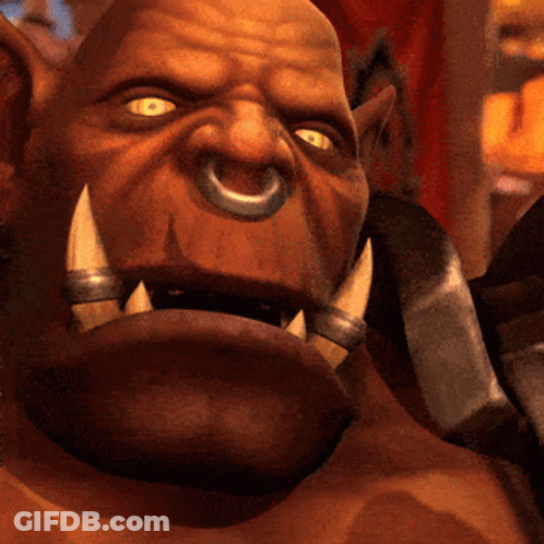 Orc With Nose Ring And Sharp Teeth GIF