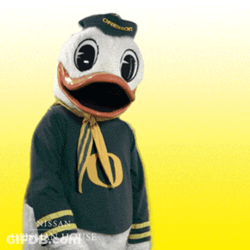 Oregon Duck Mimicking Heisman Pose GIF