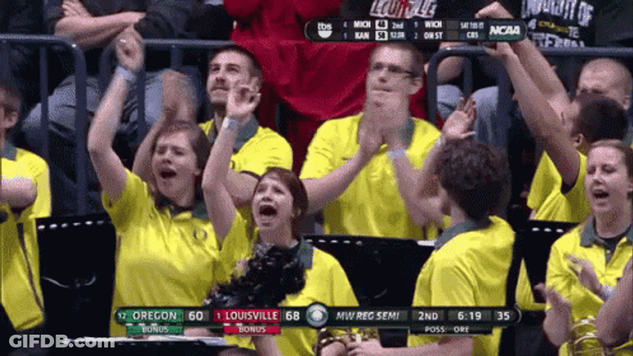 Oregon Ducks Fans Cheering GIF