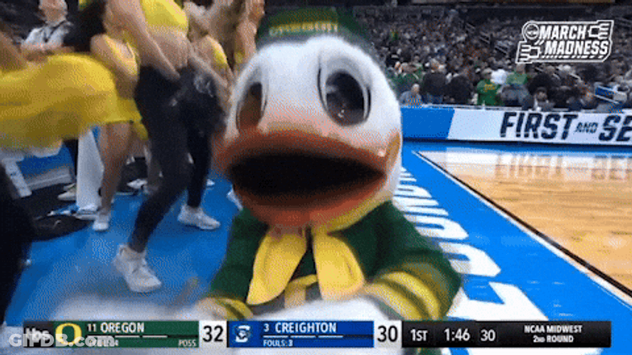 Oregon Ducks Mascot Puddles Dancing GIF