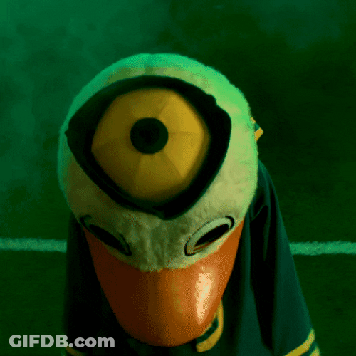 Oregon Ducks Mascot Puddles Gaze Up GIF