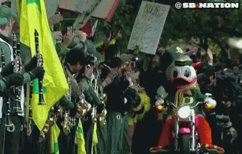 Oregon Ducks Motorcycle Entrance GIF