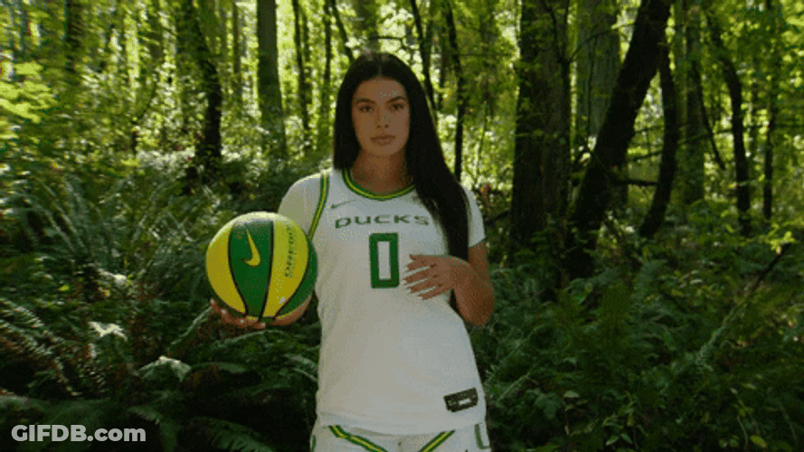 Oregon Go Ducks Andria Chamberlin Tossing Ball GIF