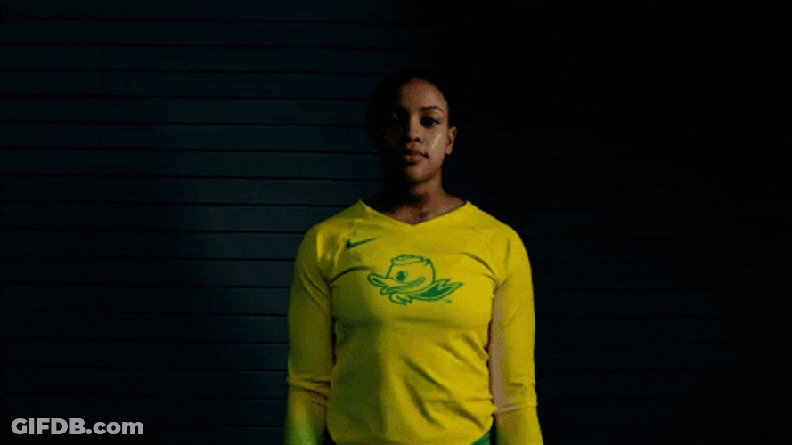 Oregon Go Ducks Flexing Muscles GIF