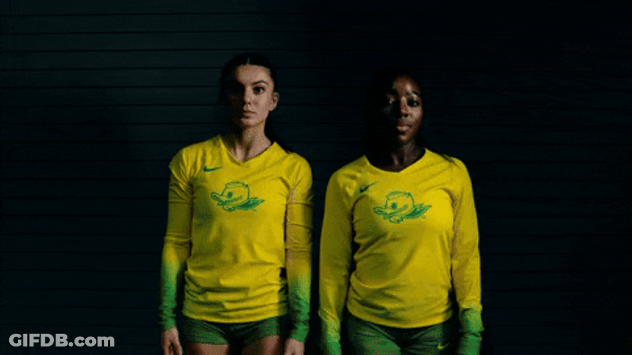 Oregon Go Ducks Volleyball Girls Pose GIF