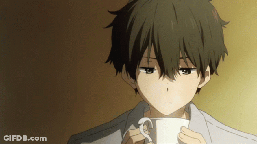 Oreki Houtarou Drinking From Mug GIF