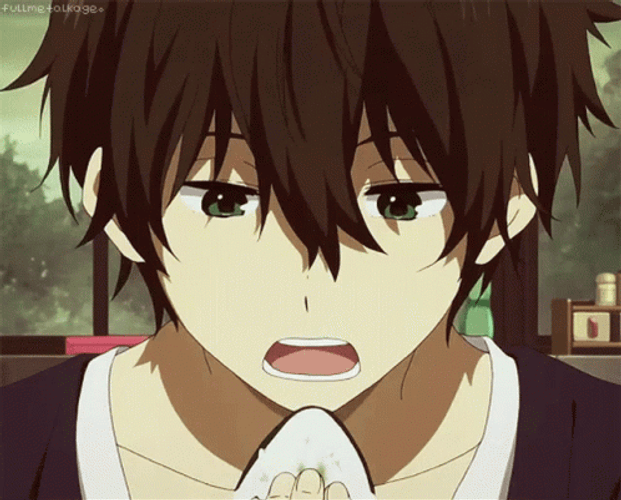 Oreki Houtarou Eating GIF