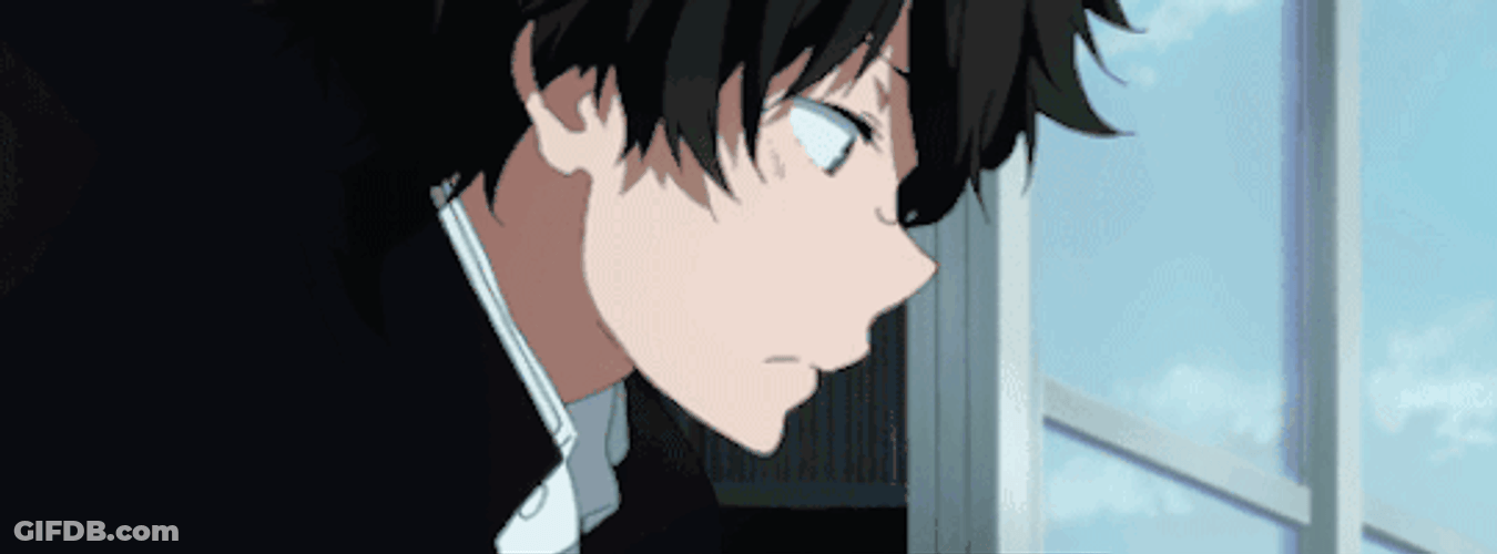 Oreki Houtarou Looking Outside GIF