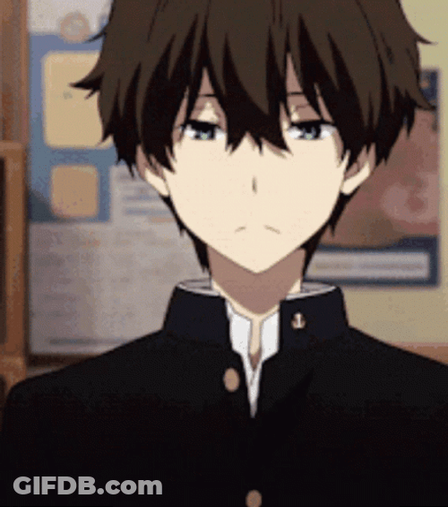 Oreki Houtarou Talking On His Side GIF