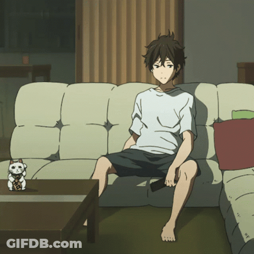 Oreki Houtarou Using Remote Control GIF