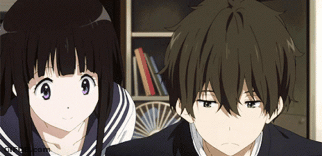 Oreki Houtarou With Eru Chitanda GIF