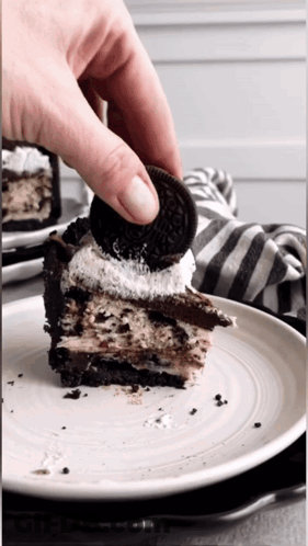 Oreo Cheesecake On Plate GIF