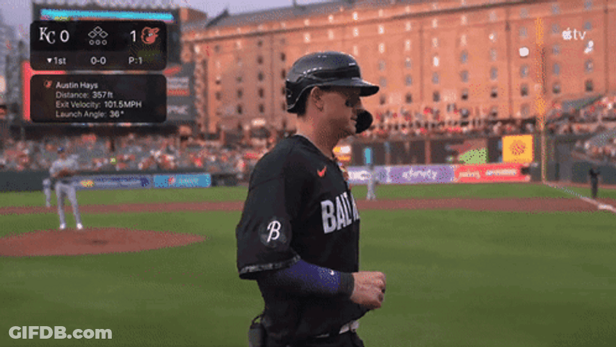 Orioles Win Austin Hays Celebrating GIF