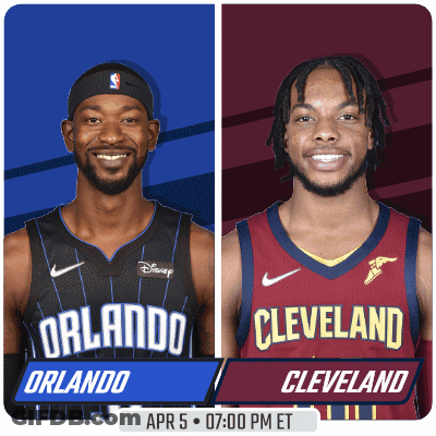 Orlando And Cleveland Basketball Players Poster GIF