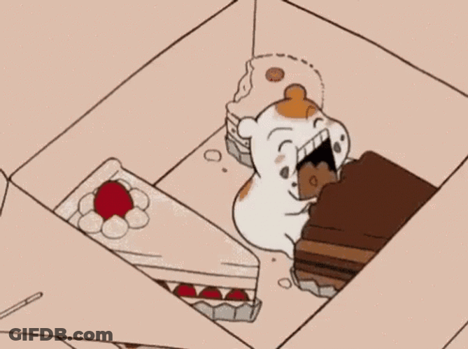 Oruchuban Ebichu Eating Cake GIF