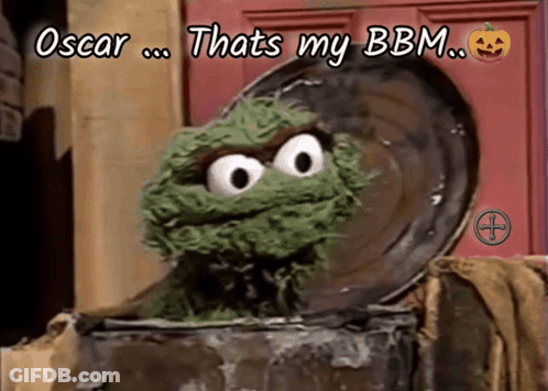 Oscar Says That's My BBM In Front Of Garbage Can GIF
