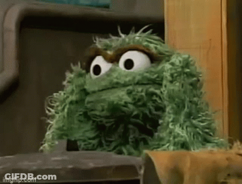 Oscar The Grouch Angry At Camera GIF