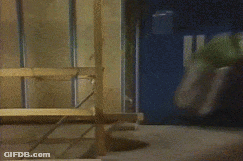 Oscar The Grouch Falling Down Stairs GIF