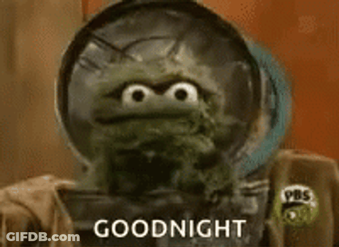 Oscar The Grouch Good Night GIF