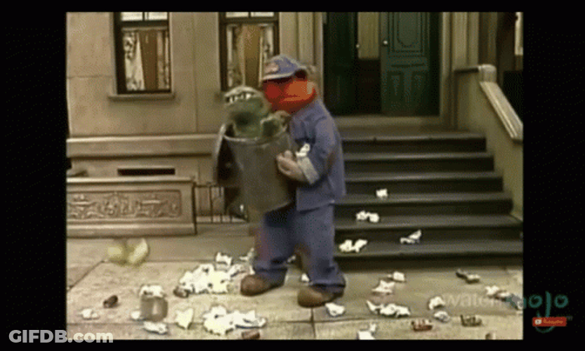 Oscar The Grouch In A Bin GIF