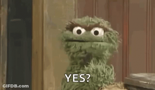 Oscar The Grouch Making Funny Face Saying Yes GIF
