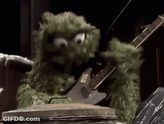 Oscar The Grouch Playing A Guitar GIF