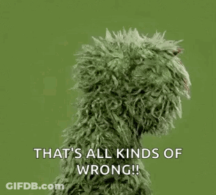 Oscar The Grouch Says That's All Kinds Of Wrong GIF