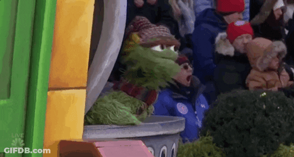 Oscar The Grouch Watching Parade GIF