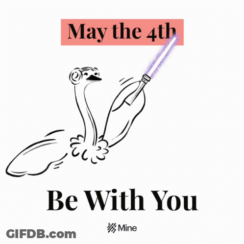 Ostrich Holding Lightsaber May The 4Th Be With You GIF