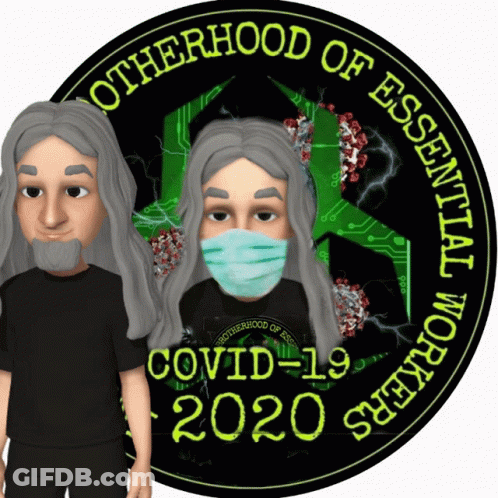 Otherhood Of Essential Workers Logo Man Wearing Face Mask GIF
