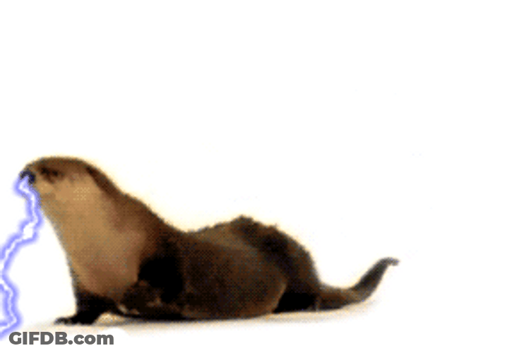 Otter Firing Blue Lightning GIF