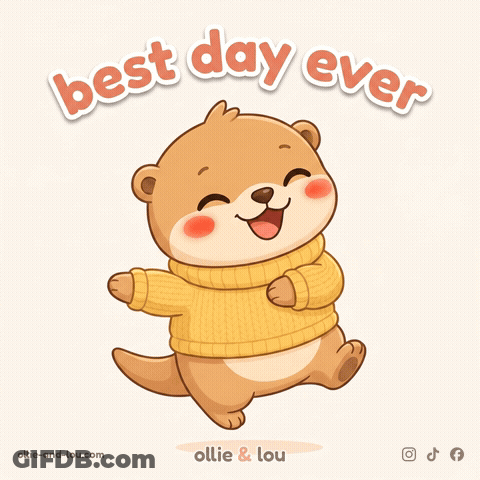 Otter In Yellow Sweater Best Day Ever GIF