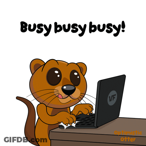 Otter Typing On Laptop Busy Busy Busy GIF