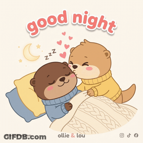Otters Kissing Good Night GIF