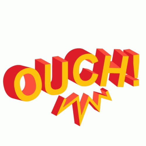 Ouch That Hurt Red And Orange Calligraphy GIF
