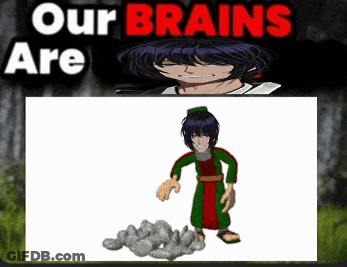Our Brains Poster Next To Boy GIF