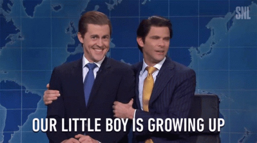 Our Little Boy Is Growing Up GIF