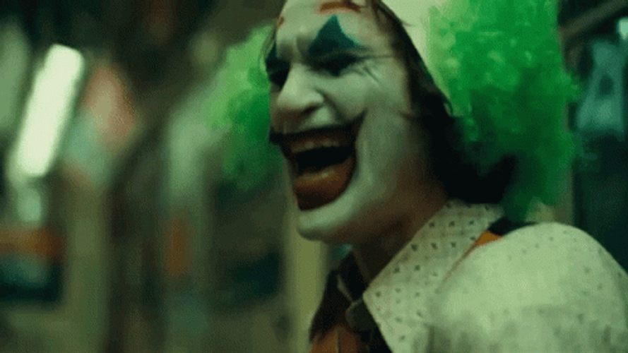 Out Of Control Clown Joker Laughing GIF
