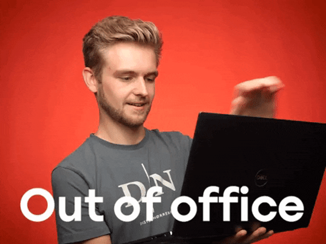 Out Of Office Man Closing Laptop GIF