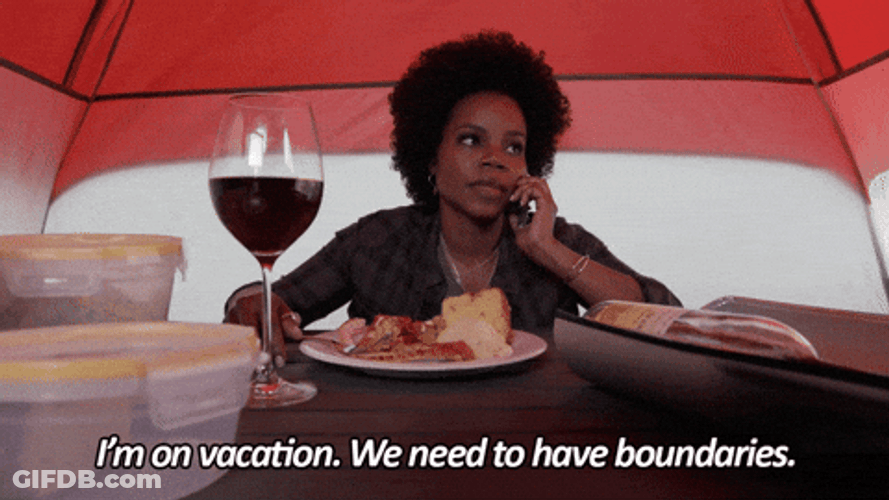 Out Of Office Woman In Table GIF