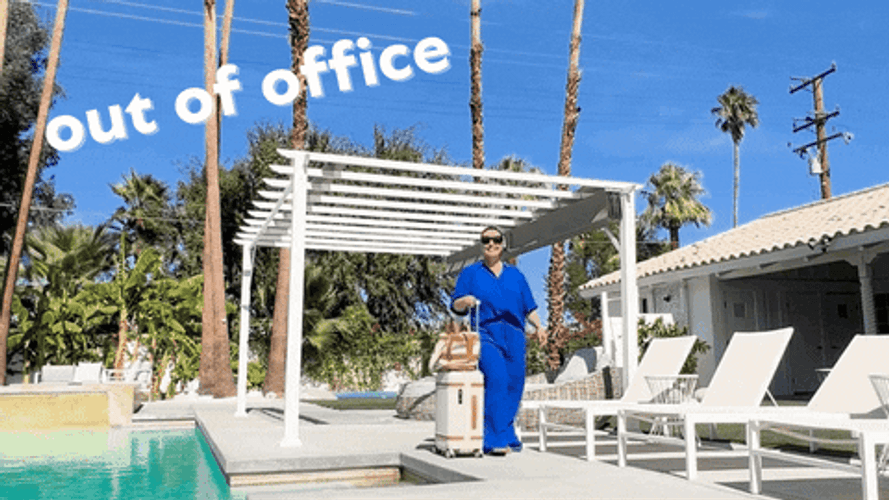 Out Of Office Woman With Luggage GIF