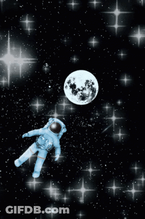 Outer Space Floating Astronaut GIF