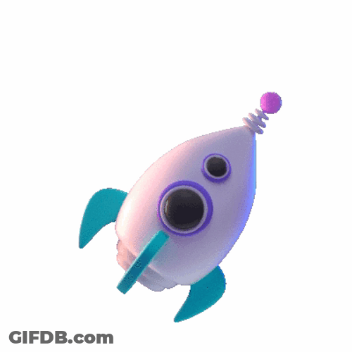 Outer Space Rocket Floating GIF