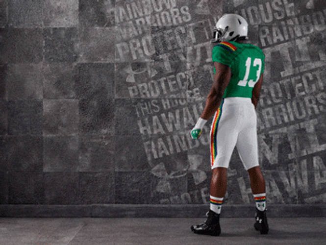 Outfit Montage Of Hawaii Football Player GIF