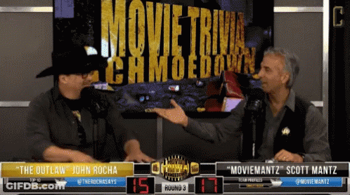 Outlaw John Rocha And Moviemantz Scott Mantz Playing Movie Trivia GIF
