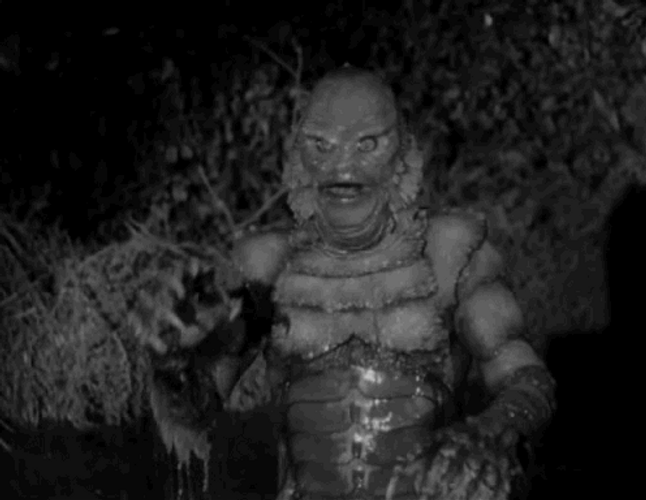 Outside House Scary Monster Eating GIF