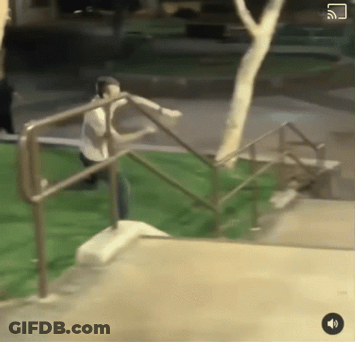 Over The Fence Drunk Stumbling GIF