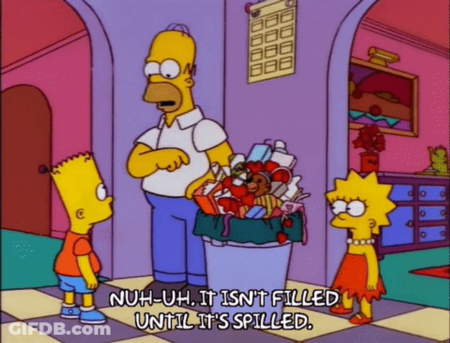Overflow Trash It Isn't Filled Until It's Spilled GIF
